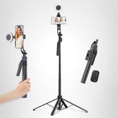 Acer Gadget Auto Face Tracking Tripod for iPhone/Cell Phone/Android/Camera with Light and Remote, 64", No App, 360°Rotating Tripod Selfie Stick for Tiktok YouTube Vlog Live Streaming Video Recording - Something DifferentacerB0F6Y6RXVN