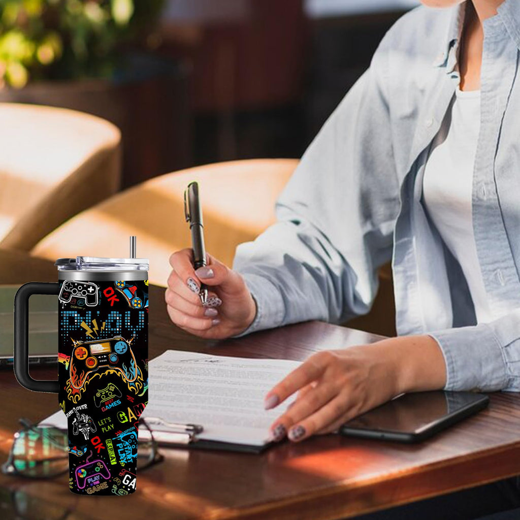 CGMIBAS Gaming Gifts for Men Boys, Gamer Gifts for Men, 40oz Gamer Tumbler Cup, Gaming Mugs, Teen Boy Gift Gamings Stuff, Gaming Gamepad Presents for Son, Birthday Gift for Him Mens Boys Gamings Cup - Something DifferentCGMIBASB0CM3DBKZC