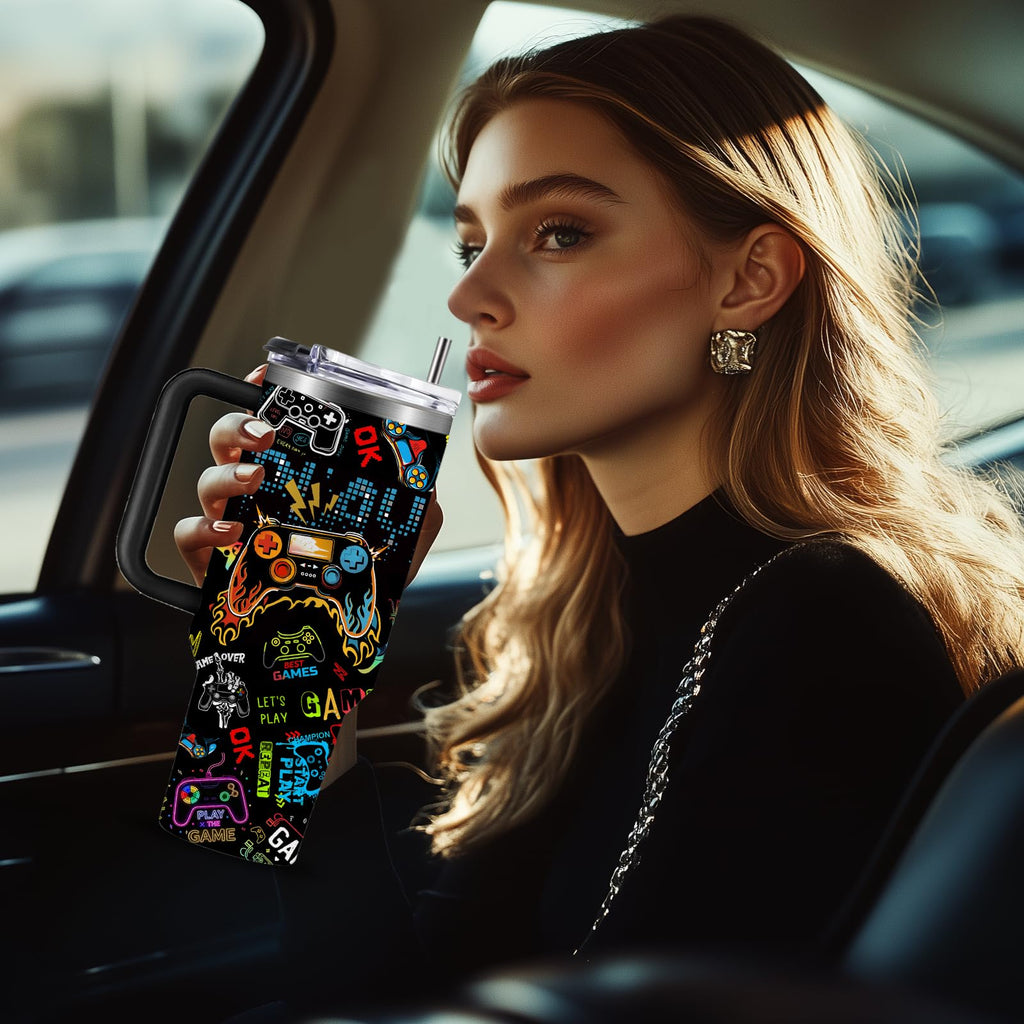 CGMIBAS Gaming Gifts for Men Boys, Gamer Gifts for Men, 40oz Gamer Tumbler Cup, Gaming Mugs, Teen Boy Gift Gamings Stuff, Gaming Gamepad Presents for Son, Birthday Gift for Him Mens Boys Gamings Cup - Something DifferentCGMIBASB0CM3DBKZC