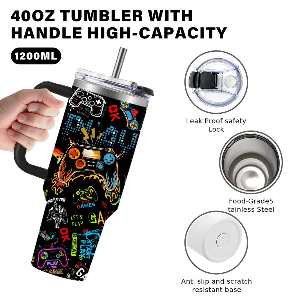 CGMIBAS Gaming Gifts for Men Boys, Gamer Gifts for Men, 40oz Gamer Tumbler Cup, Gaming Mugs, Teen Boy Gift Gamings Stuff, Gaming Gamepad Presents for Son, Birthday Gift for Him Mens Boys Gamings Cup - Something DifferentCGMIBASB0CM3DBKZC
