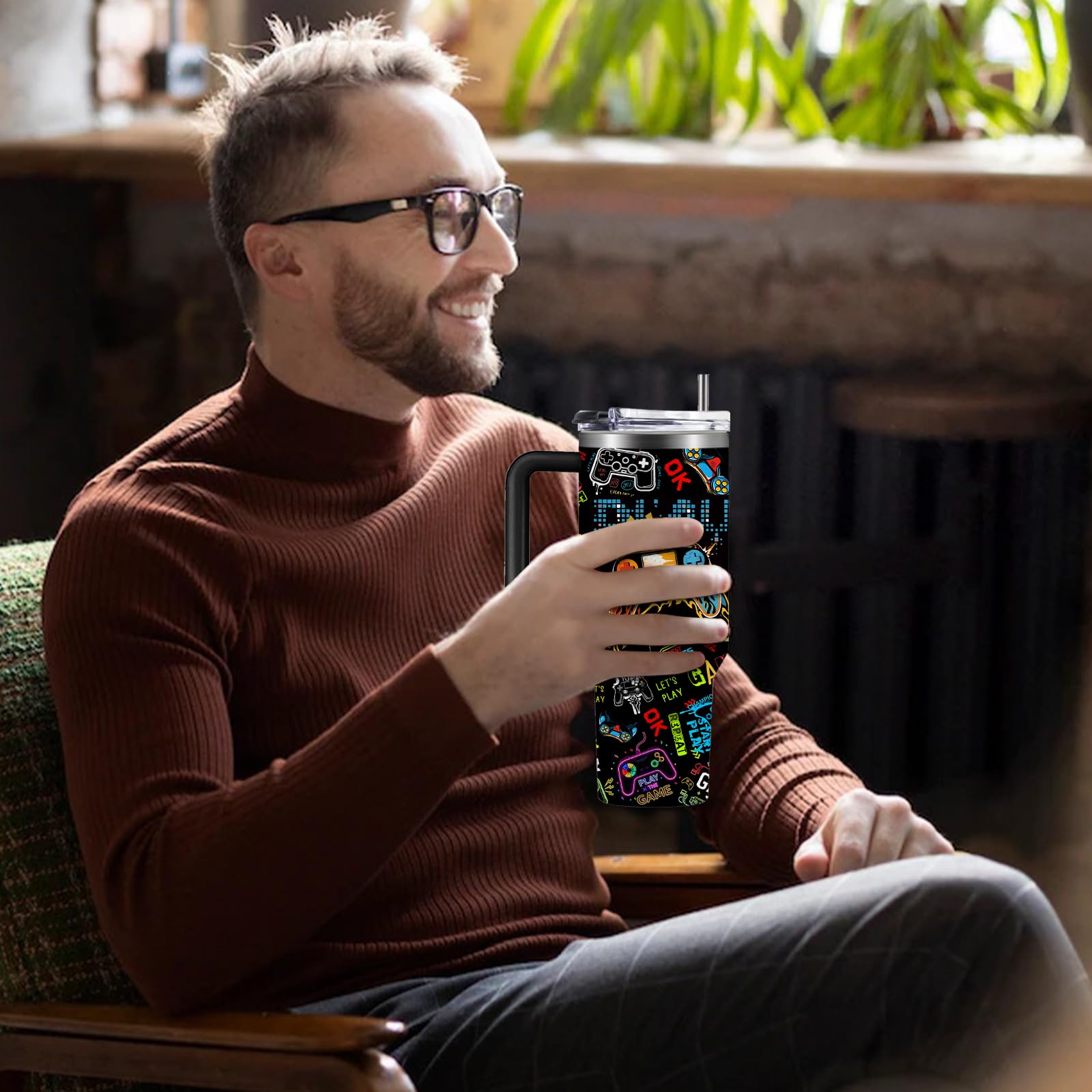 CGMIBAS Gaming Gifts for Men Boys, Gamer Gifts for Men, 40oz Gamer Tumbler Cup, Gaming Mugs, Teen Boy Gift Gamings Stuff, Gaming Gamepad Presents for Son, Birthday Gift for Him Mens Boys Gamings Cup - Something DifferentCGMIBASB0CM3DBKZC