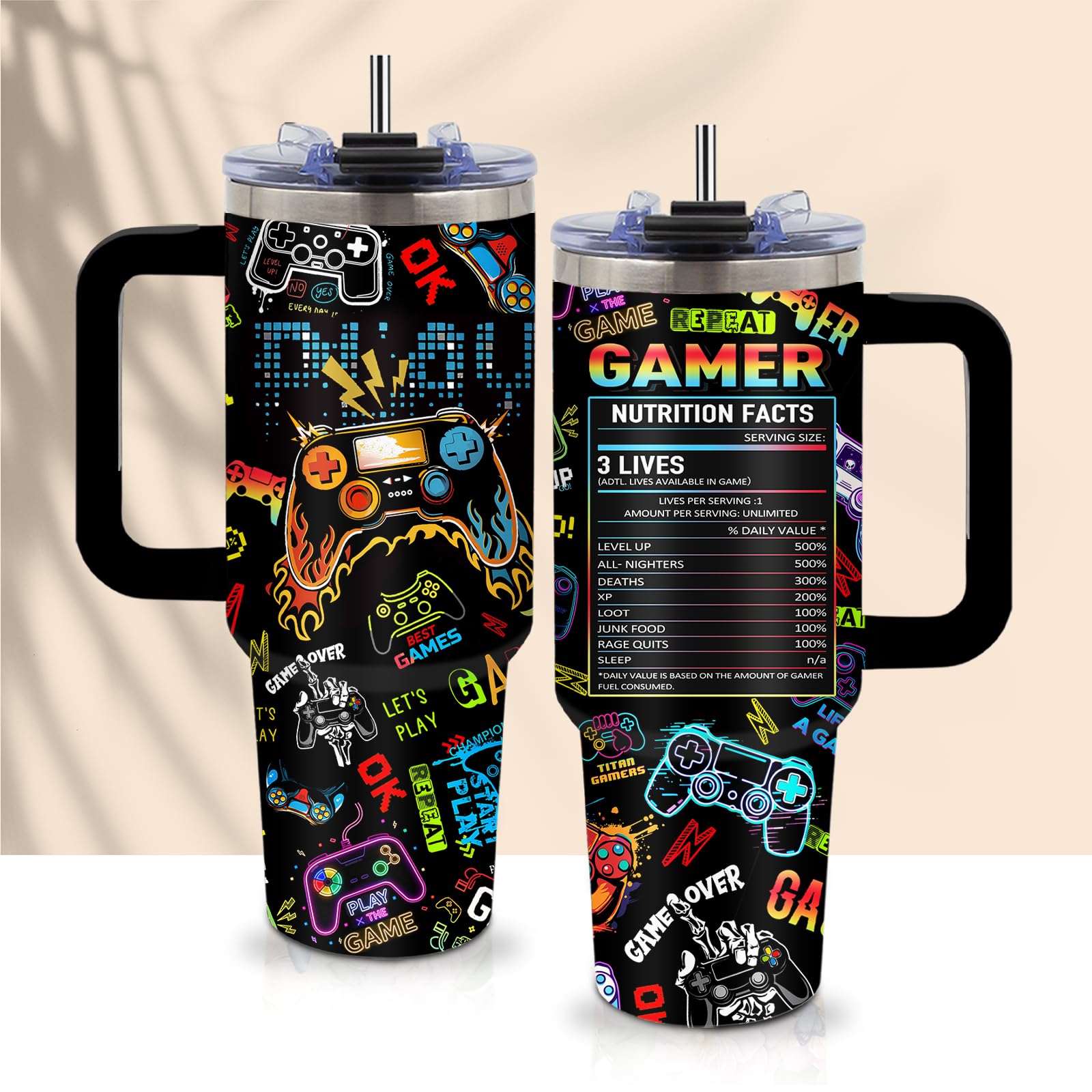 CGMIBAS Gaming Gifts for Men Boys, Gamer Gifts for Men, 40oz Gamer Tumbler Cup, Gaming Mugs, Teen Boy Gift Gamings Stuff, Gaming Gamepad Presents for Son, Birthday Gift for Him Mens Boys Gamings Cup - Something DifferentCGMIBASB0CM3DBKZC