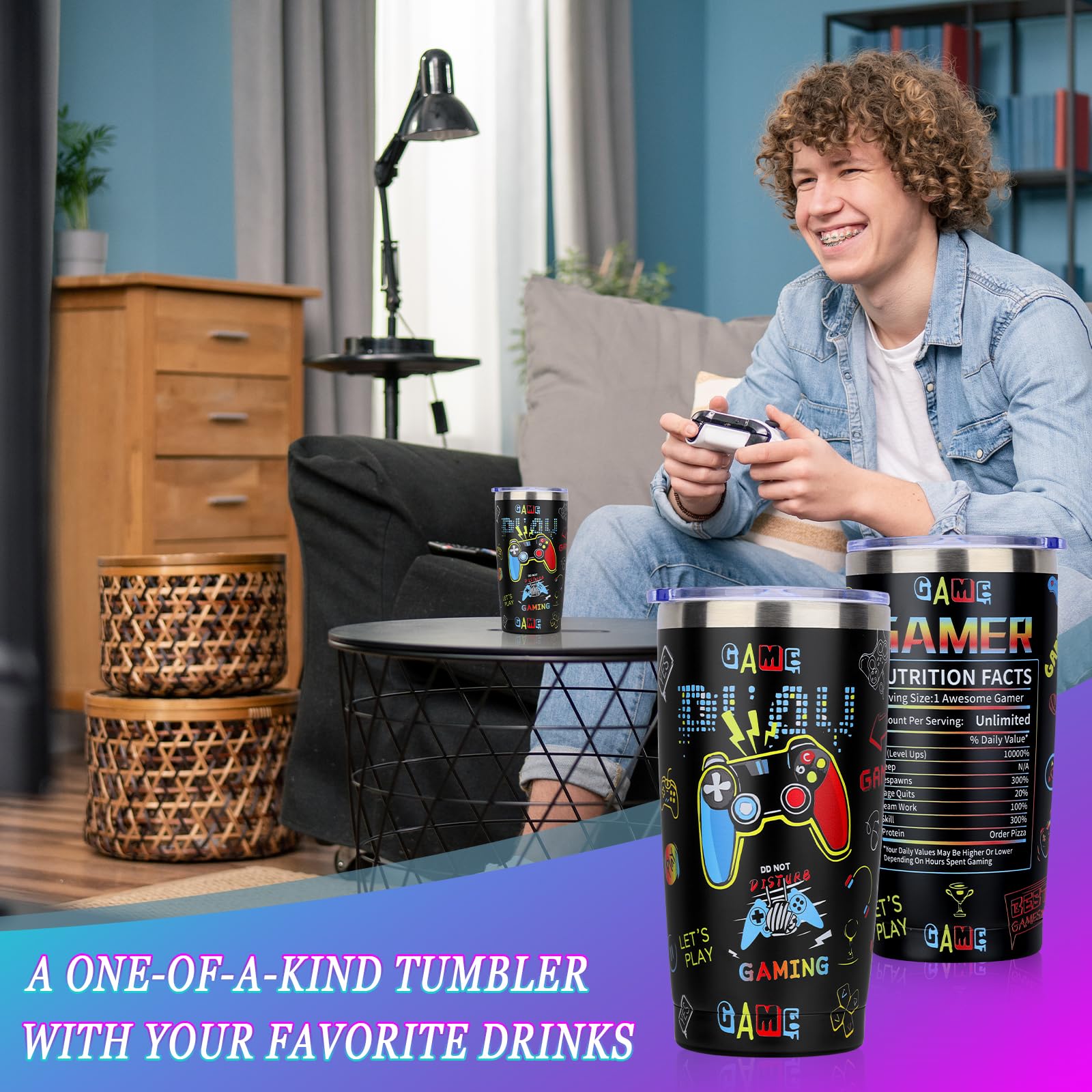 EOEFJW Gamer Gifts for Men,Cool Gaming Gift Bulk Set for Game Lover,Gaming Mugs,Teen Boy Gift Gaming Stuff,Birthday Valentine Christmas Gifts for Gamers Boy Son Dad Boyfriend Husband Uncle - Something DifferentEOEFJWB0DXK4JNGV