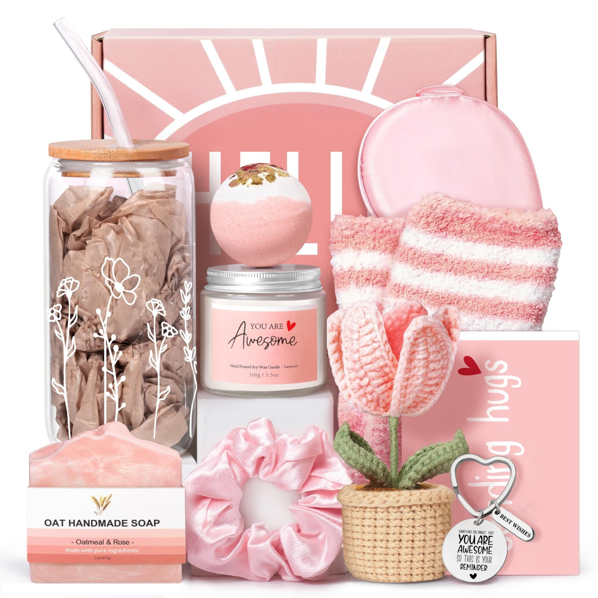 Gift Baskets for Women, Unique Birthday Gifts for Women, Thinking of You Inspirational Gift Set Box, Get Well Soon Gift Basket Sending Hug, Christmas Gifts for Teen Girl Her Wife Best Friend Sister - Something DifferentOufrennB0FH9QXQNC