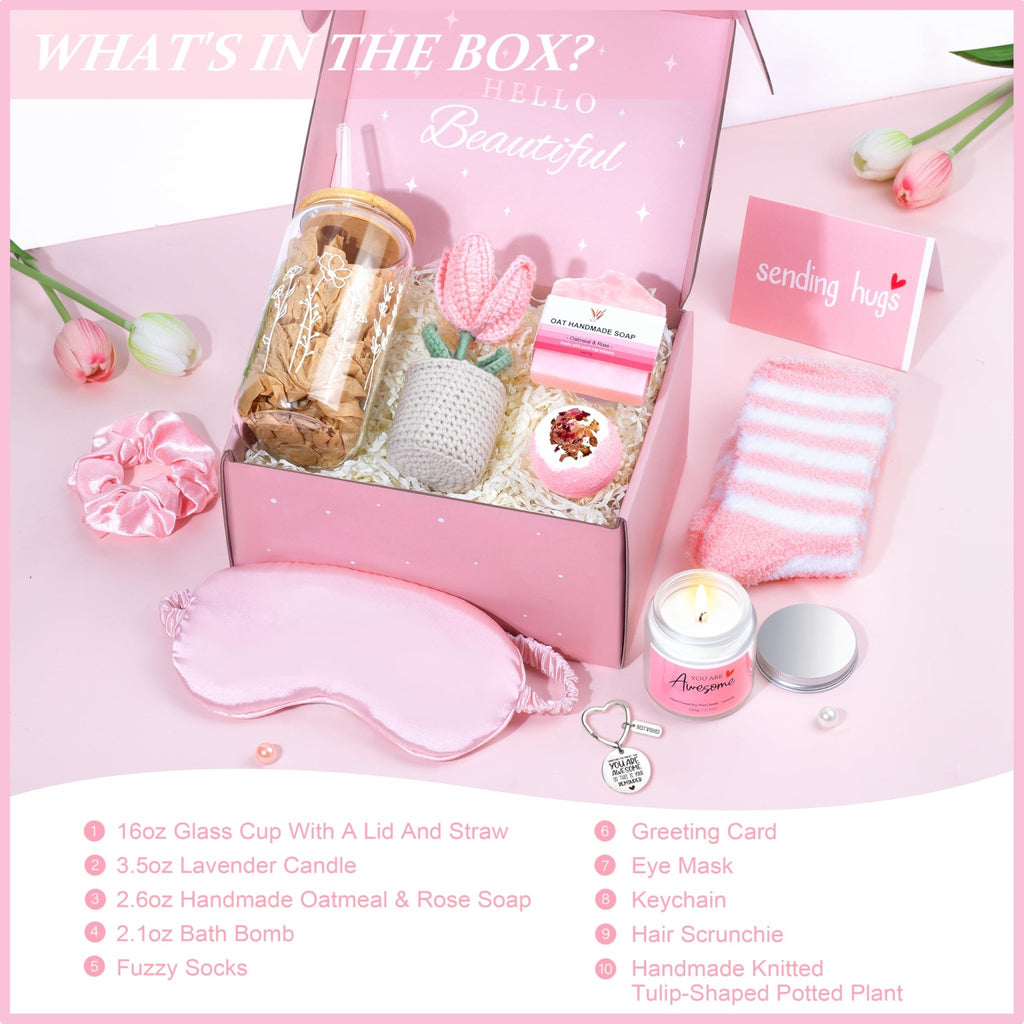 Gift Baskets for Women, Unique Birthday Gifts for Women, Thinking of You Inspirational Gift Set Box, Get Well Soon Gift Basket Sending Hug, Christmas Gifts for Teen Girl Her Wife Best Friend Sister - Something DifferentOufrennB0FH9QXQNC