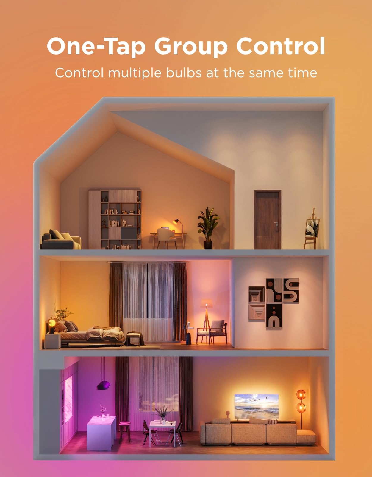 Govee Smart Light Bulbs, Color Changing Light Bulb, Work with Alexa and Google Assistant, 16 Million Colors RGBWW, WiFi & Bluetooth LED Light Bulbs, Music Sync, A19, 800 Lumens, 4 Pack - Something DifferentGoveeB09B7NQT2K