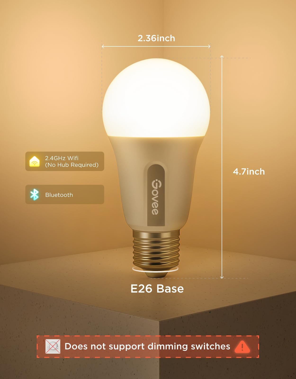 Govee Smart Light Bulbs, Color Changing Light Bulb, Work with Alexa and Google Assistant, 16 Million Colors RGBWW, WiFi & Bluetooth LED Light Bulbs, Music Sync, A19, 800 Lumens, 4 Pack - Something DifferentGoveeB09B7NQT2K