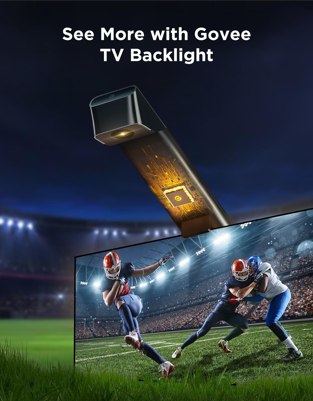 Govee TV Backlight 3 Lite with Fish - Eye Correction Function Sync to 55 - 65 Inch TVs, 11.8ft RGBICW Wi - Fi LED Strip Lights with Camera, 4 Colors in 1 Lamp Bead, Voice and APP Control, Adapter - Something DifferentGoveeB0CHS2BGHY