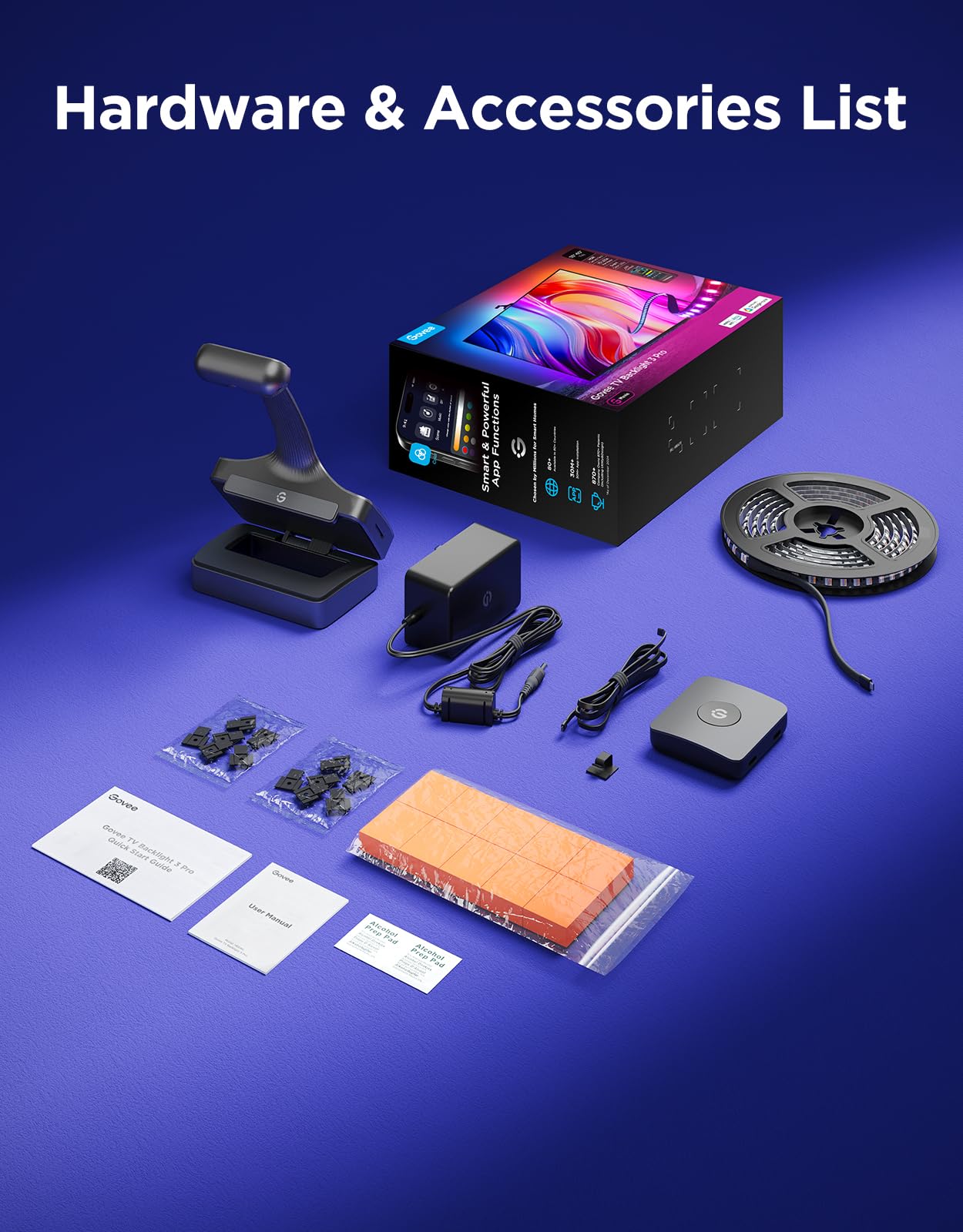 Govee TV Backlight 3 Pro with HDR Triple Camera, 11.8ft 5 - in - 1 RGBWWIC LED Strip Lights That Change with 55 - 65 Inch TVs, 75LEDs/m, Supports AI Filter, Smart App and Voice Control, DreamView Sync - Something DifferentGoveeB0FJR9LKBQ