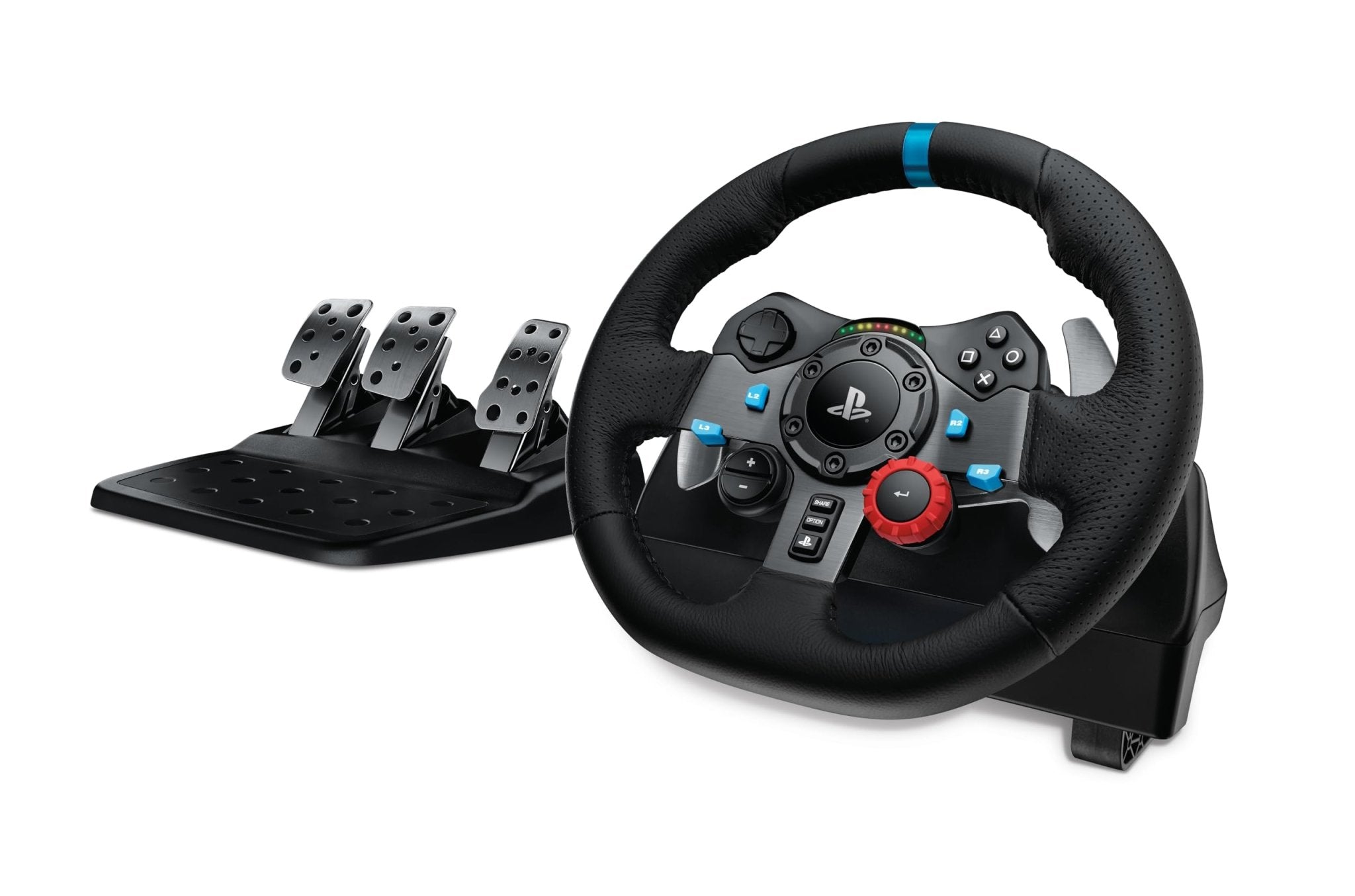Logitech G29 Driving Force Racing Wheel and Floor Pedals, Real Force Feedback, Stainless Steel Paddle Shifters, Leather Steering Wheel Cover for PS5, PS4, PC, Mac - Black - Something DifferentLogitech GB00Z0UWWYC