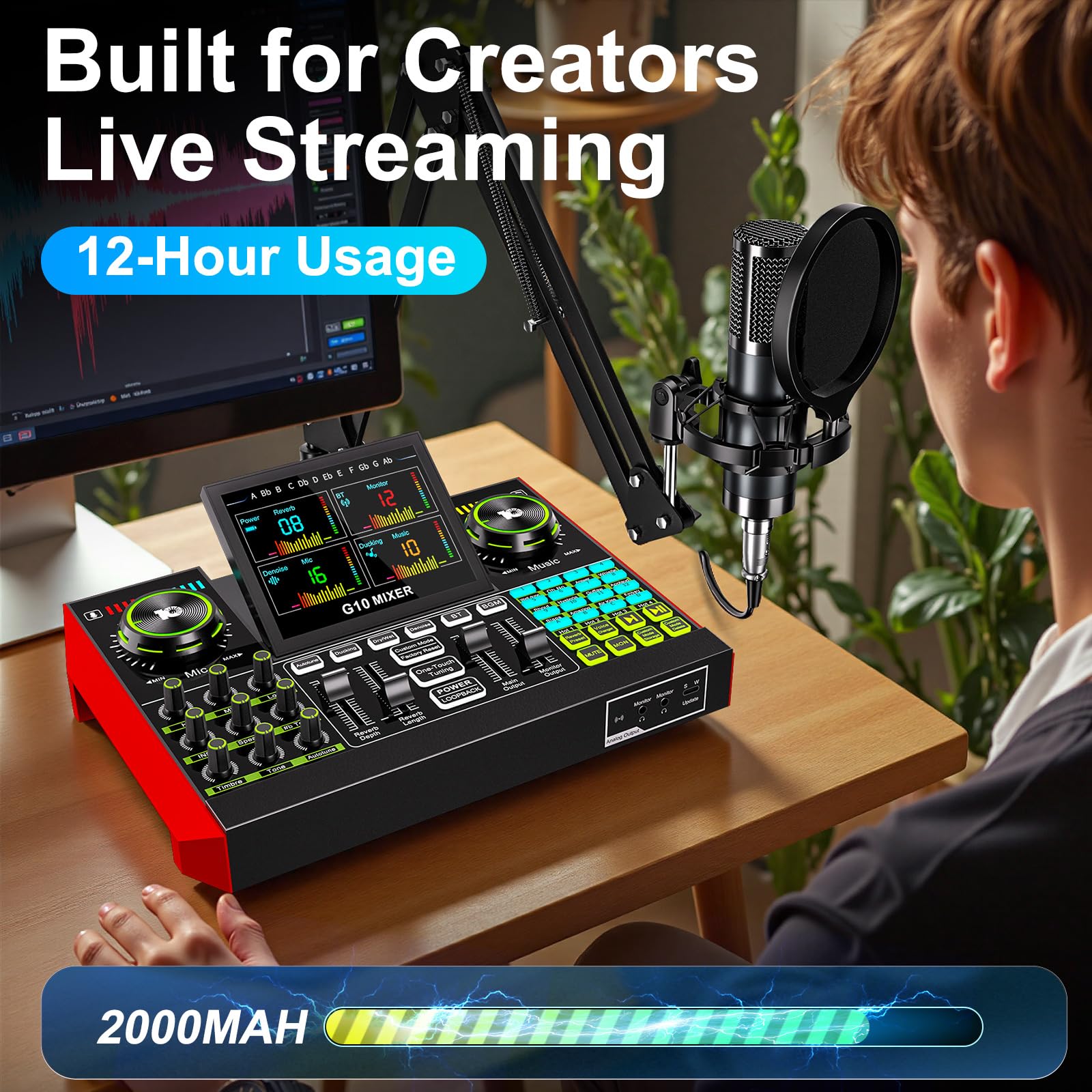 Podcast Equipment Bundle with 3.5mm Condenser Microphone for Pc/Phone Live Streaming Singing Gaming, Podcast Microphone Bundle with Live Sound Board Audio Mixer Denoise,DJ Sets - Something DifferentCryoSurfB0FHJTRJSF