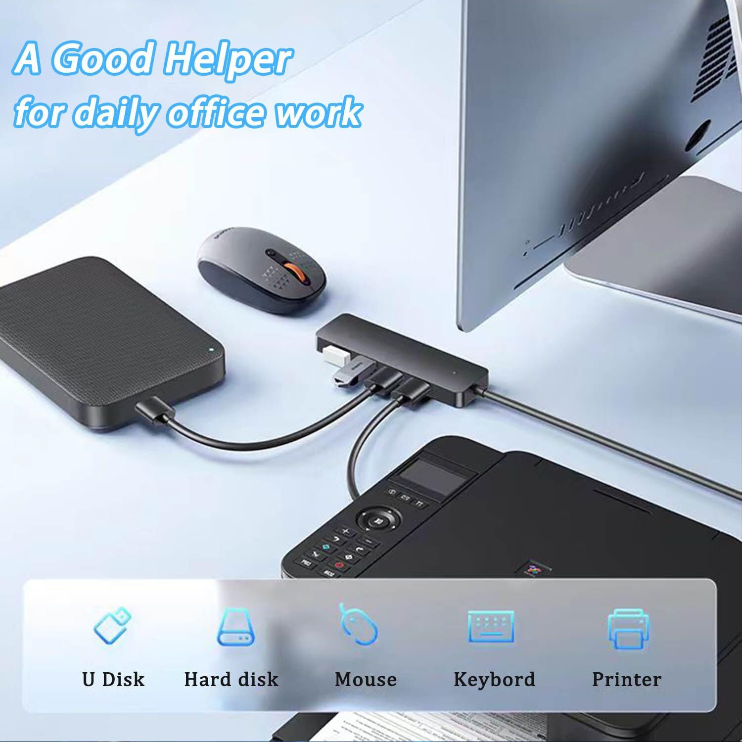 USB 3.0 Hub, VIENON 4 - Port USB Hub USB Splitter USB Expander for Laptop, Xbox, Flash Drive, HDD, Console, Printer, Camera,Keyborad, Mouse(Not for Charging) - Something DifferentvienonB09MLRPTT2