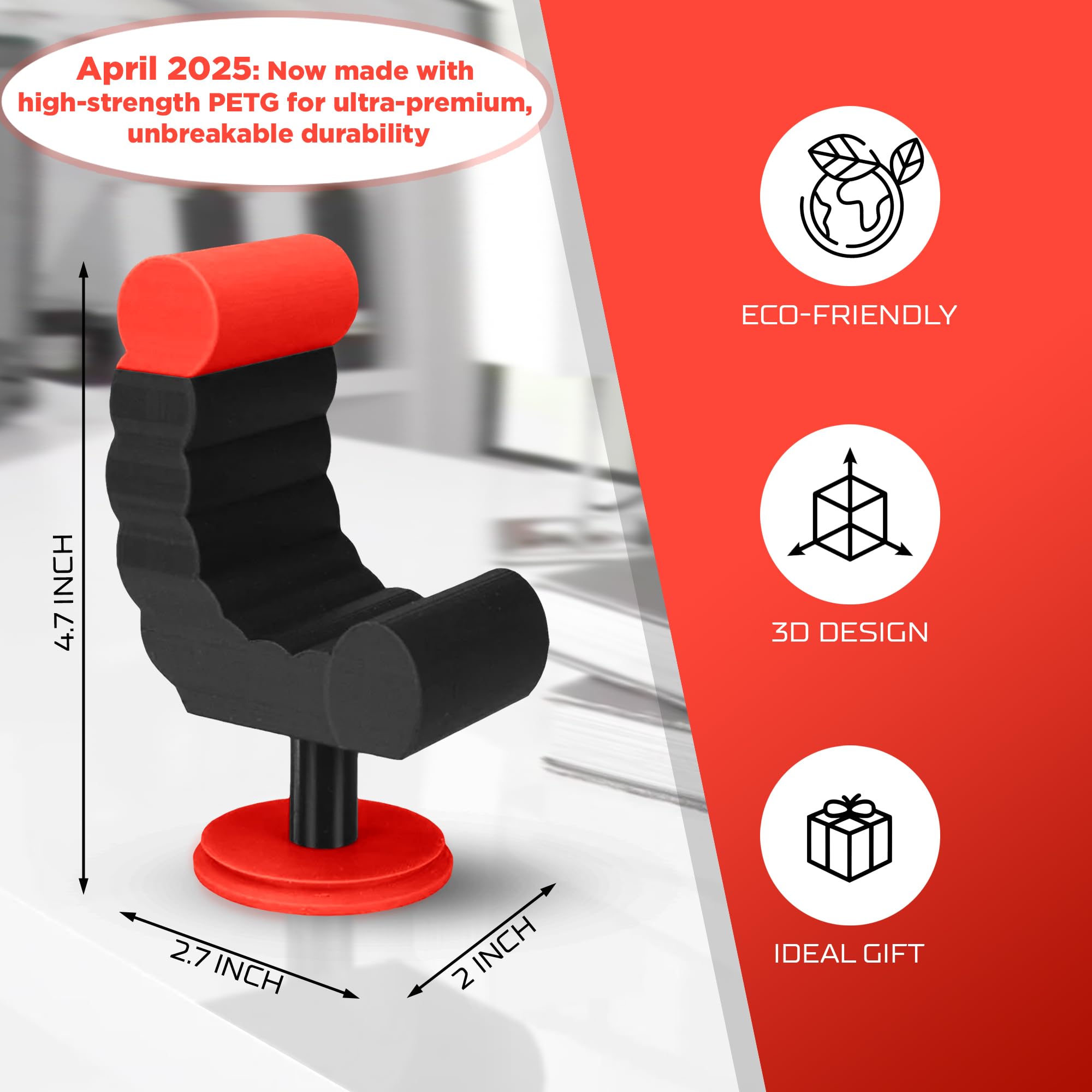 VELENTI Gamer Chair Phone Stand - Phone Holder for Smartphones, Kindles Up to 19 cm Tall - Fun Gaming Accessories for Gamers - Useful Gamer Gadgets - Lovely Birthday Gift for Gamers - Something DifferentVELENTIB0CZTSXN5D