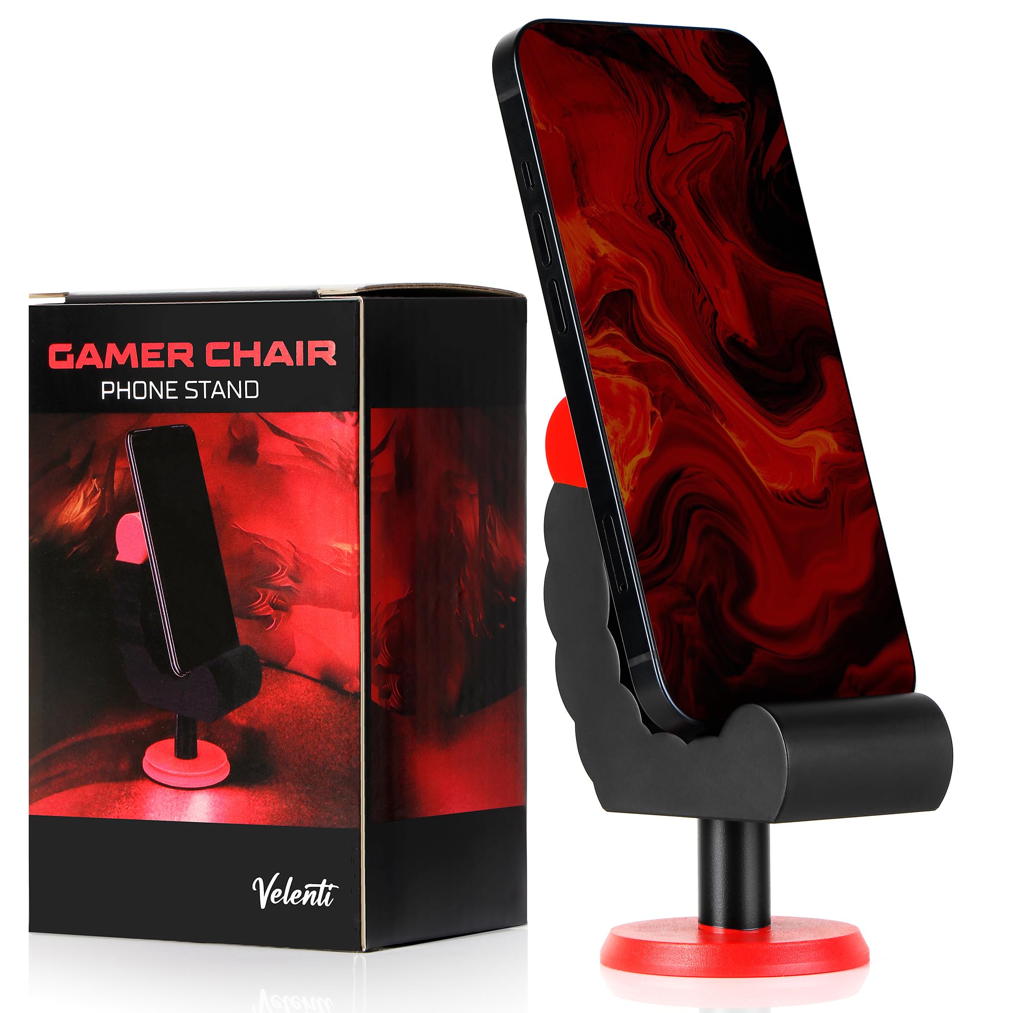VELENTI Gamer Chair Phone Stand - Phone Holder for Smartphones, Kindles Up to 19 cm Tall - Fun Gaming Accessories for Gamers - Useful Gamer Gadgets - Lovely Birthday Gift for Gamers - Something DifferentVELENTIB0CZTSXN5D