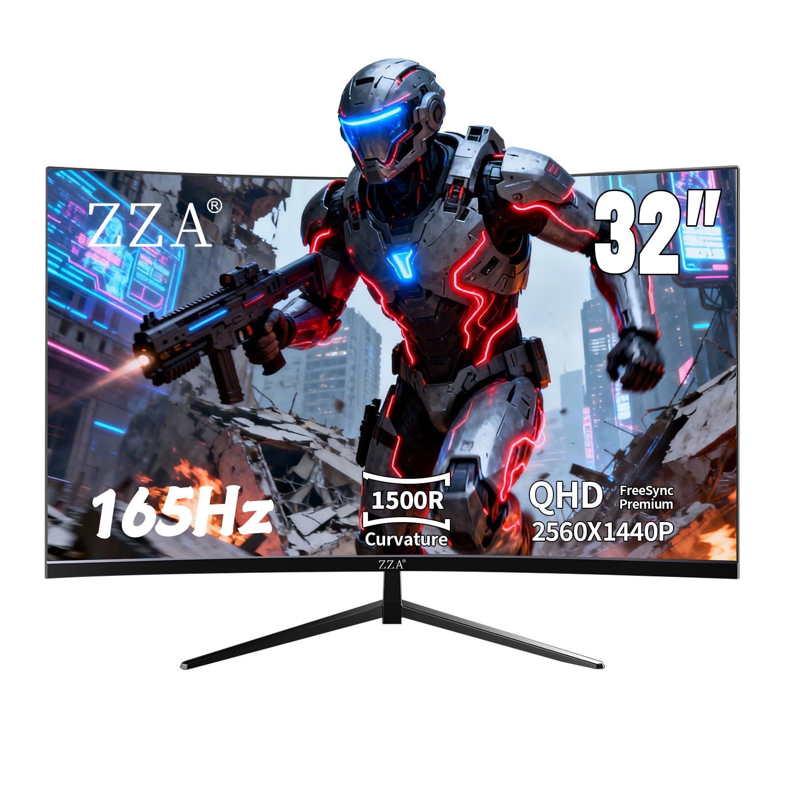 ZZA 32 Inch Curved Gaming Monitor, 180/200Hz Computer Monitor，FHD 1080P 1500R HDR Gaming PC Monitor, FreeSync, Ultra - Fast 1ms Monitor for Gamer, HDMI 2.0, DisplayPort 1.4 VESA Compatible - Something DifferentSomething DifferentB0G817YDX2