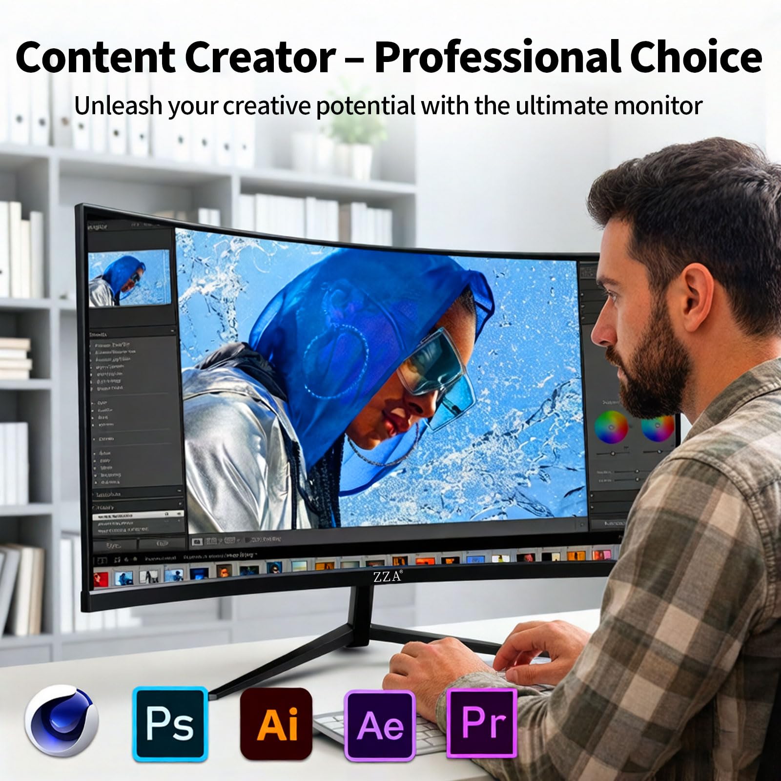 ZZA 32 Inch Curved Gaming Monitor, 180/200Hz Computer Monitor，FHD 1080P 1500R HDR Gaming PC Monitor, FreeSync, Ultra - Fast 1ms Monitor for Gamer, HDMI 2.0, DisplayPort 1.4 VESA Compatible - Something DifferentSomething DifferentB0G8X1K1BL