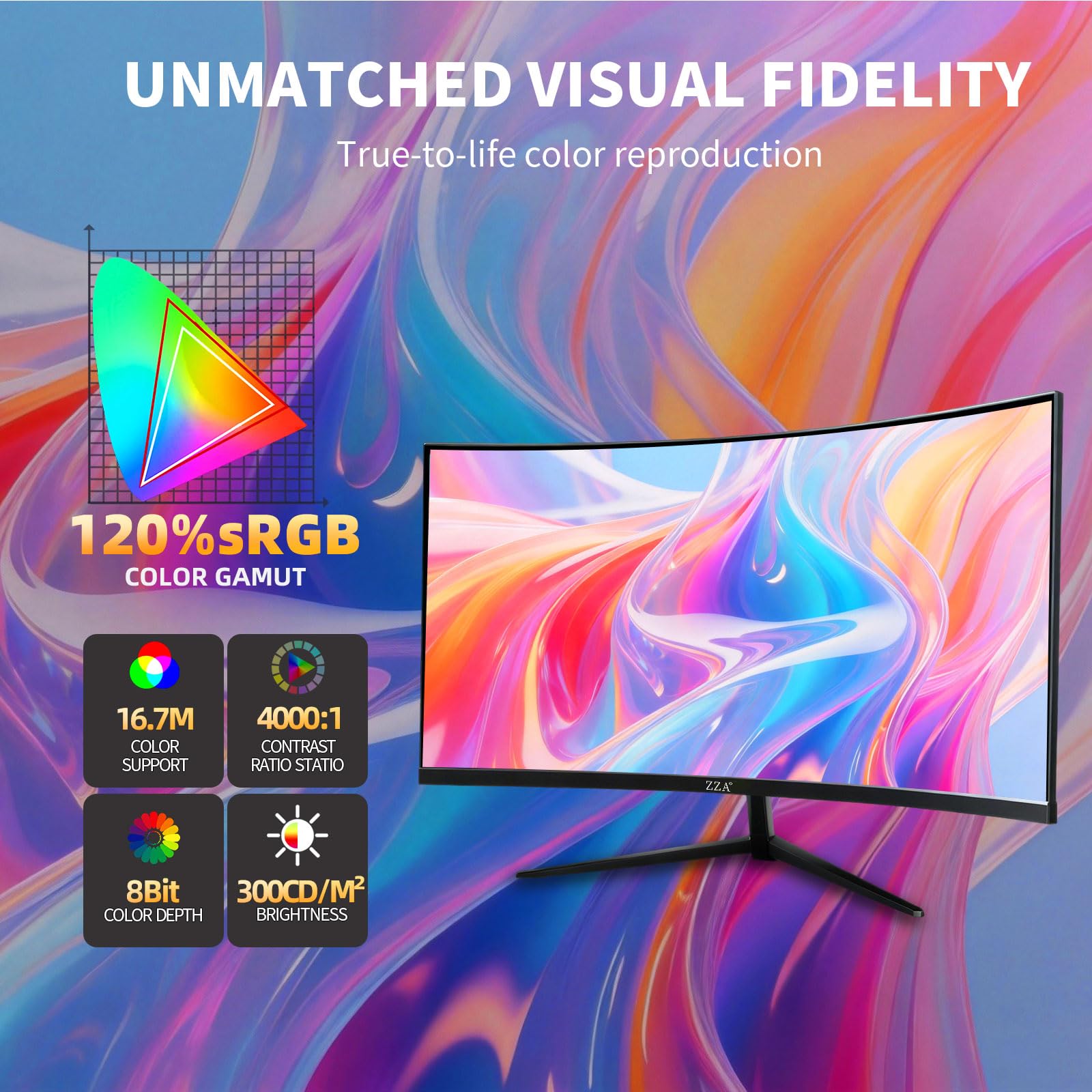 ZZA 32 Inch Curved Gaming Monitor, 180/200Hz Computer Monitor，FHD 1080P 1500R HDR Gaming PC Monitor, FreeSync, Ultra - Fast 1ms Monitor for Gamer, HDMI 2.0, DisplayPort 1.4 VESA Compatible - Something DifferentSomething DifferentB0G8X1K1BL